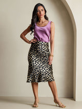[Leopard] SilkSilky-SE 19Momme Rent Silke Skirt 007,