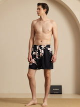 [Svart] SilkSilky-SE 19Momme Mens Sleep Bottoms 006