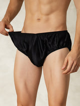 [Svart] SilkSilky-SE Rent Silke Mens Underwear 005