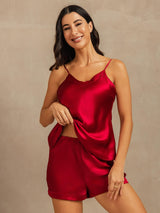 [Vin] SilkSilky-SE Spaghetti Strap V Neck Camisole Set 004