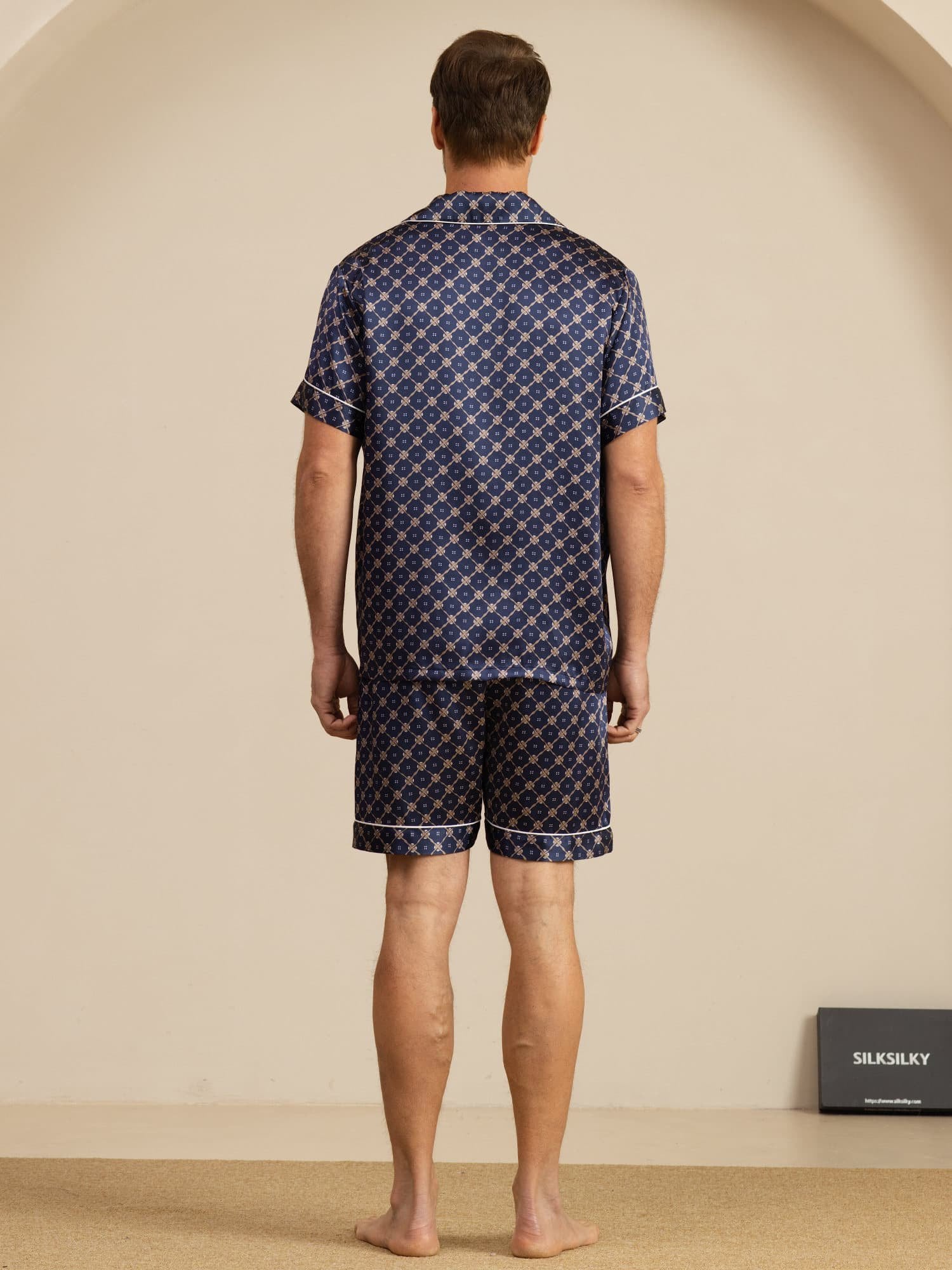 [Marin Kedja] SilkSilky-SE Short Sleeve Lapel Collar Herr Pyjama 002
