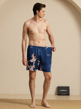 [Mörkblå] SilkSilky-SE 19Momme Mens Sleep Bottoms 007