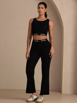 [Svart] SilkSilky-SE Sleeveless Crew Neck Women's Outfit Sets 001