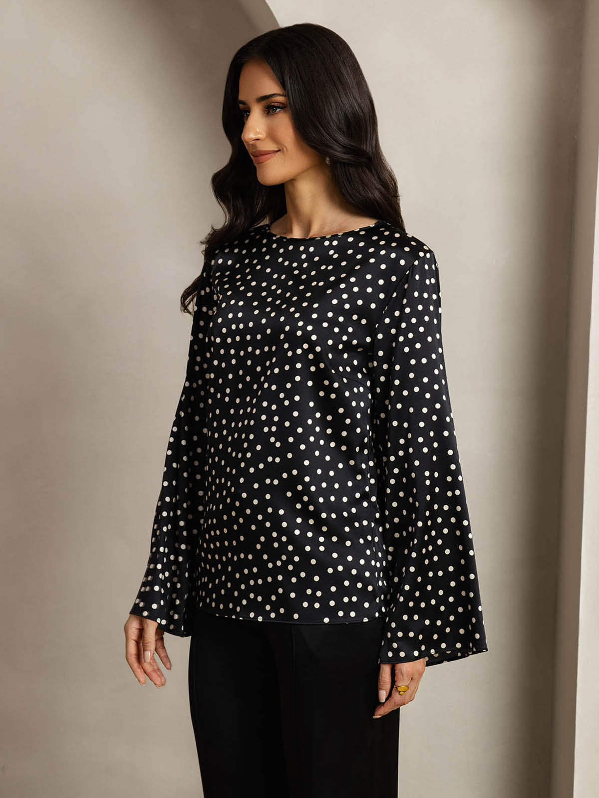 [Prickigt] SilkSilky-SE 19Momme Silke Womens T-Shirt 004