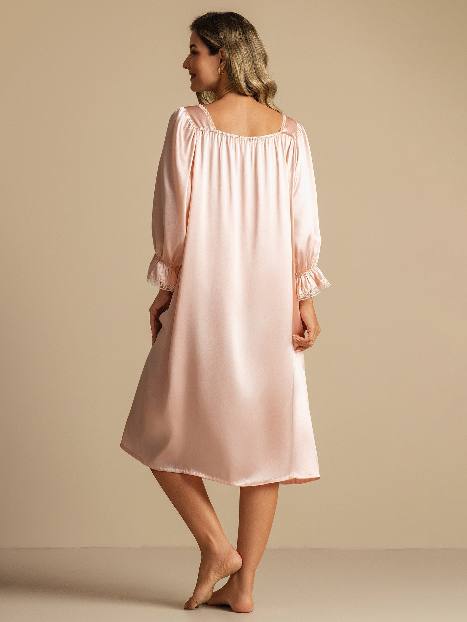 [Ljusrosa] SilkSilky-SE Rent Silke Nightgown 002