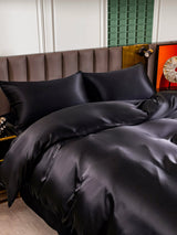 [Svart] SilkSilky-SE 25Momme Rent Silke Bedding Set 004
