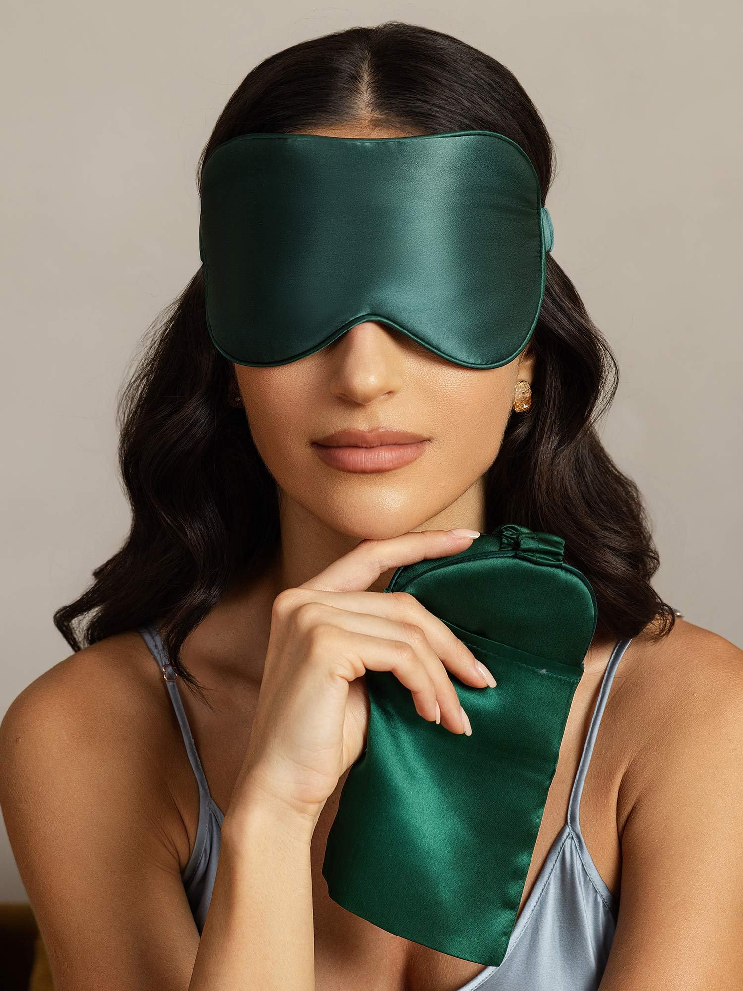 [Mörkgrön] SilkSilky-SE Rent Silke Eye Mask 006