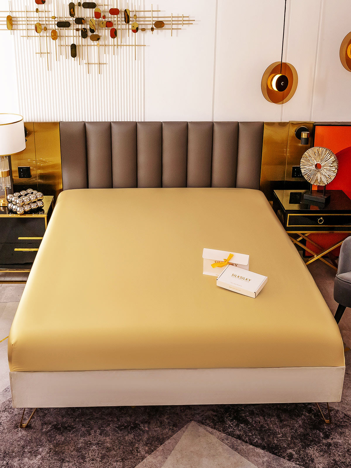 [Champagne] SilkSilky-SE 22Momme Rent Silke Sheet 001,