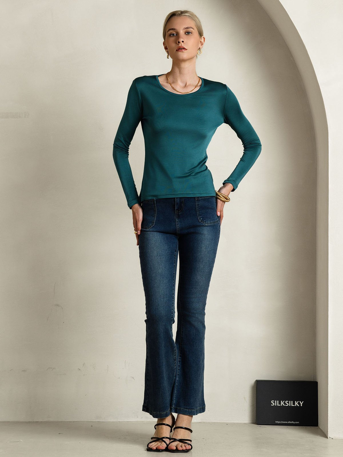 [Mörkgrön] SilkSilky-SE Silke Womens T-Shirt 005