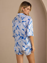 [Isblad] SilkSilky-SE Short Sleeve Notch Collar Dam Pyjama 002