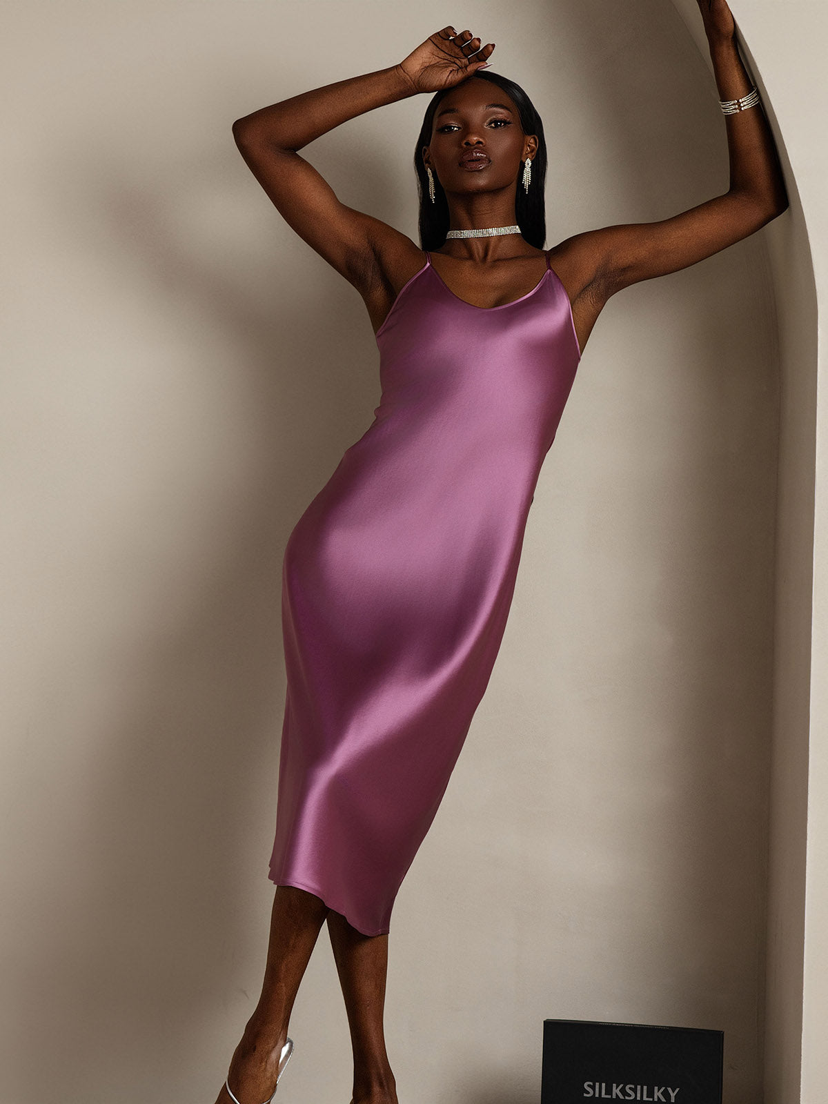 [Mörklila] SilkSilky-SE Rent Silke Dress 001