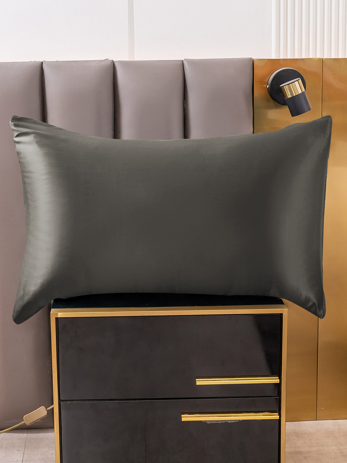 [Mörkgrå] SilkSilky-SE 22Momme Rent Silke Pillowcase 004