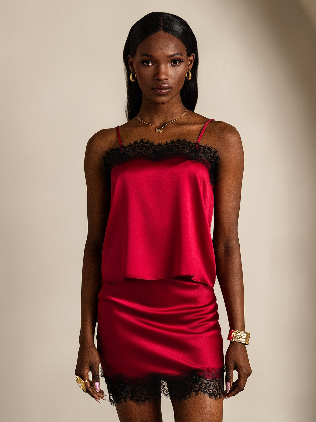 SilkSilky-SE 19Momme Silke Camisole Set Vin 005
