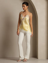 [Ljusgul] SilkSilky-SE Spaghetti Strap V Neck Cami Toppar 008