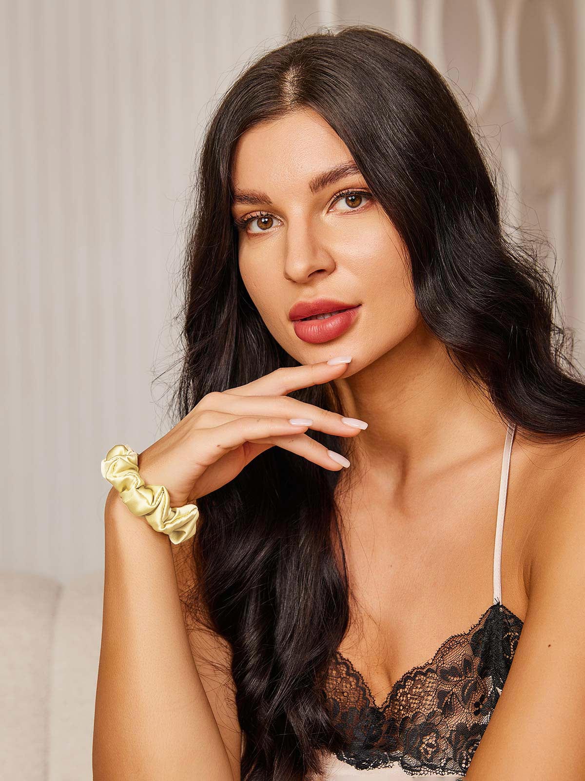 [Ljusgul] SilkSilky-SE Rent Silke Scrunchie 001,