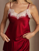 [Vin] SilkSilky-SE Spaghetti Strap V Neck Camisole Set 006