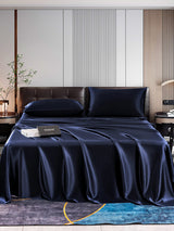 [Mörkblå] SilkSilky-SE 22Momme Rent Silke Bedding Set 001,