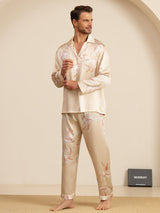 [Champagne] SilkSilky-SE Long Sleeve Lapel Collar Herr Pyjama 005