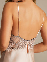 [Rosa] SilkSilky-SE Spaghetti Strap Deep V Neck Nattlinne 004
