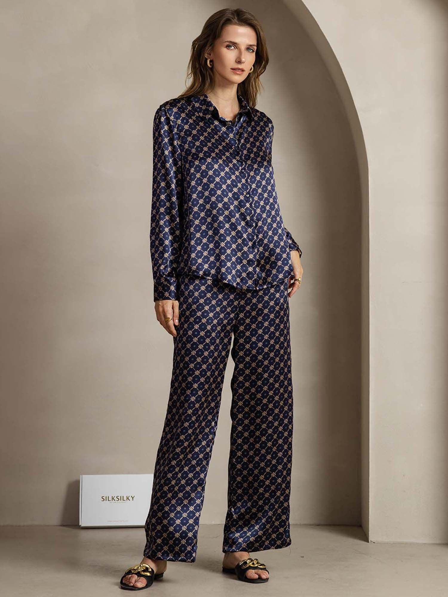 [Marin Kedja] SilkSilky-SE 19Momme Silke Krage Women''s Outfit Sets 001