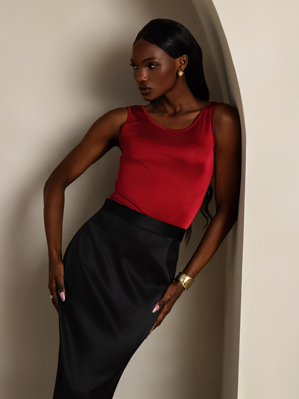 [Vin] SilkSilky-SE Silke Stickad Womens T-Shirt 001,