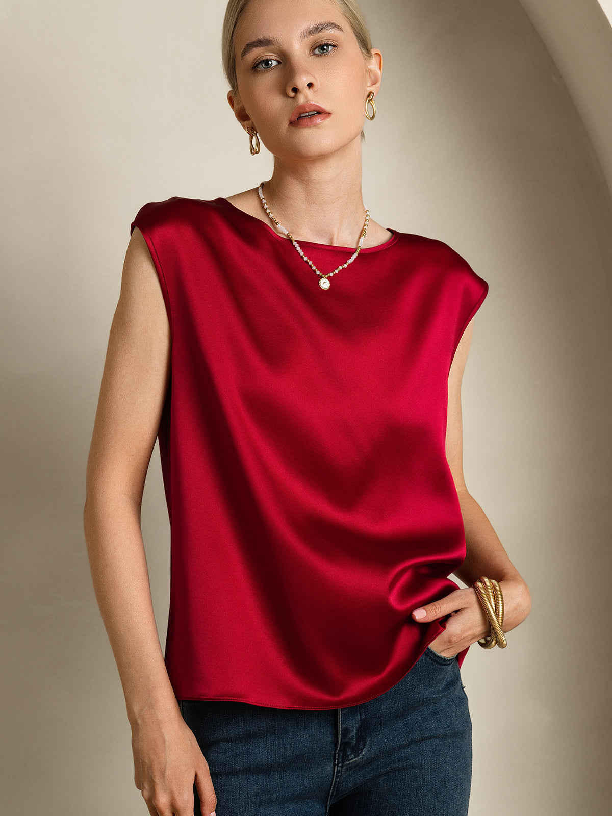 [Vin] SilkSilky-SE 19Momme Silke Womens T-Shirt 003