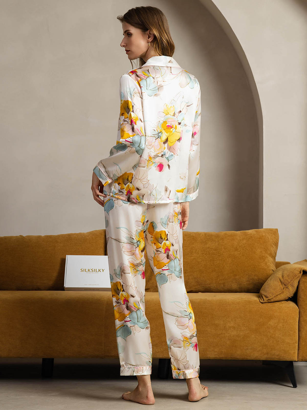 [Orkidé Bläck] SilkSilky-SE Rent Silke Womens Pajamas 002