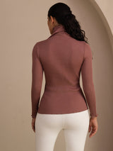 [Cameo Rose] SilkSilky-SE Long Sleeve Turtle Neck Dam T-Shirt 002