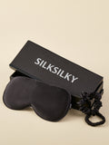 SilkSilky SE 19Momme Rent Silke Eye Mask Svart 001