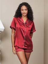 [Vin] SilkSilky-SE Short Sleeve Lapel Collar Dam Pyjama 001