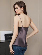[Lila Grå] SilkSilky-SE Spaghetti Strap V Neck Cami Toppar 002