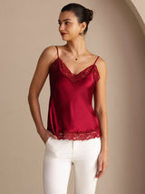 [Vin] SilkSilky-SE Spaghetti Strap V Neck Cami Toppar 001