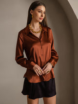 [Kola] SilkSilky-SE Long Sleeve Lapel Collar Damskjorta 004