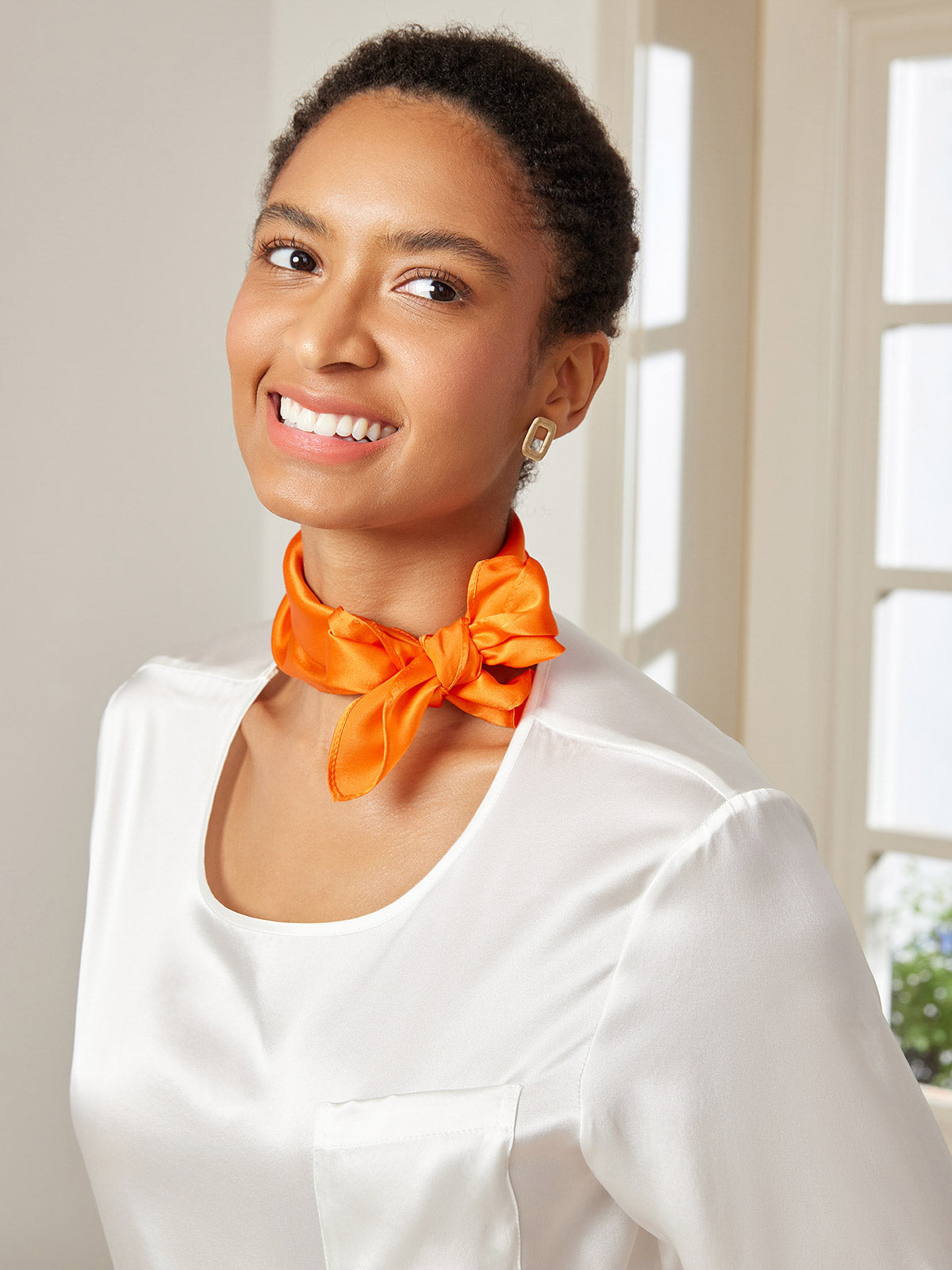 [Orange] SilkSilky-SE Rent Silke Scarf 003
