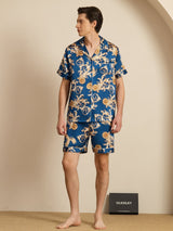 [Navy Drake] SilkSilky-SE Short Sleeve Notchkrage Herr Pyjama 007