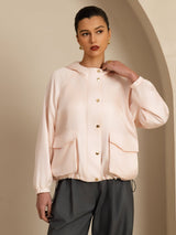 [Rosa] SilkSilky-SE Lång Ärm Hög Hals Dam Ytterkläder 003
