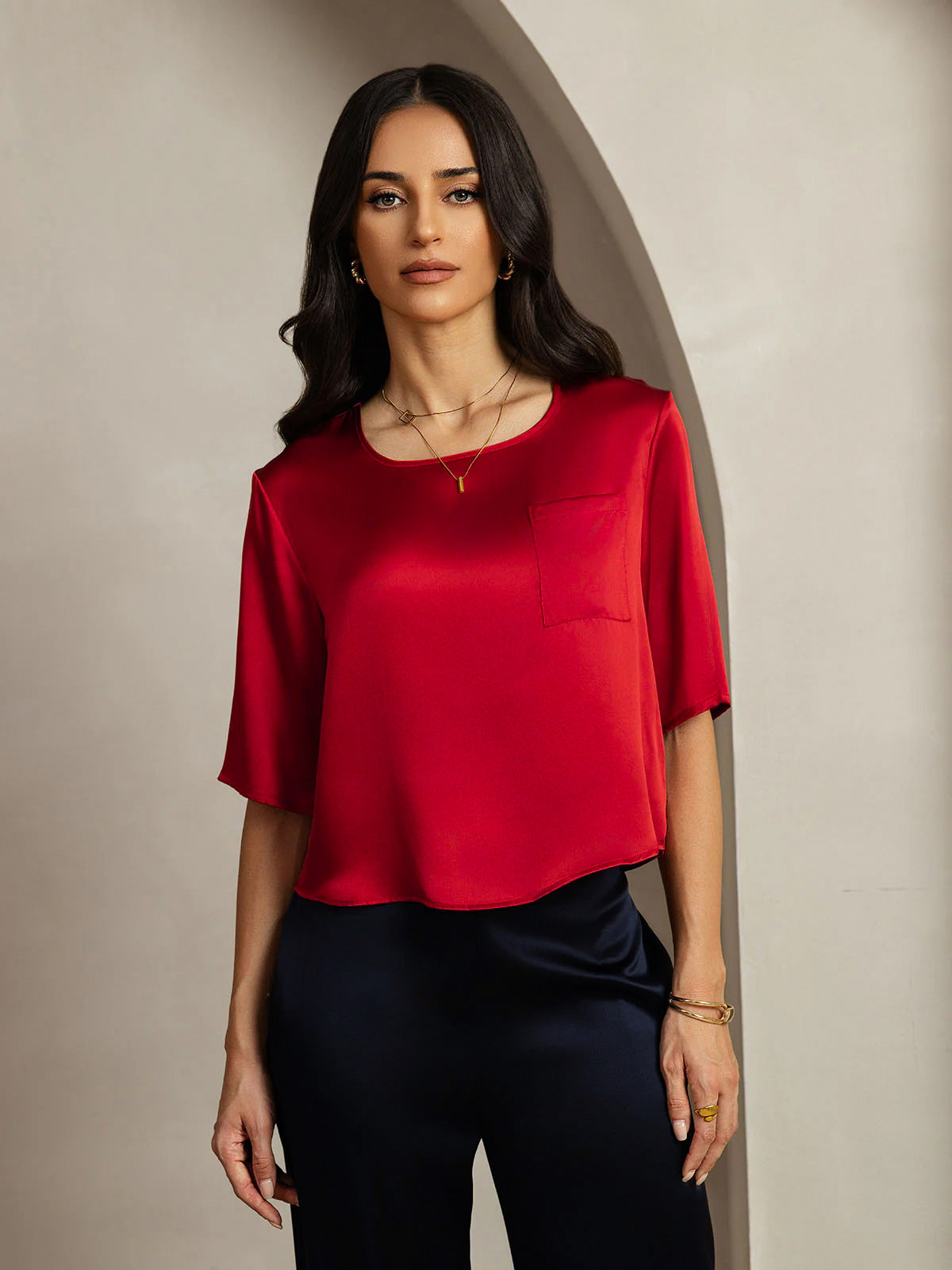 [Mörkröd] SilkSilky-SE Rent Silke Womens T-Shirt 003