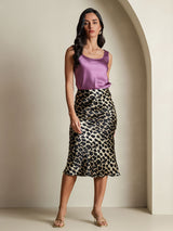 [Leopard] SilkSilky-SE 19Momme Rent Silke Skirt 001,