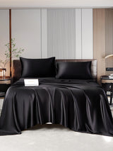 [Svart] SilkSilky-SE 22Momme Rent Silke Bedding Set 001,