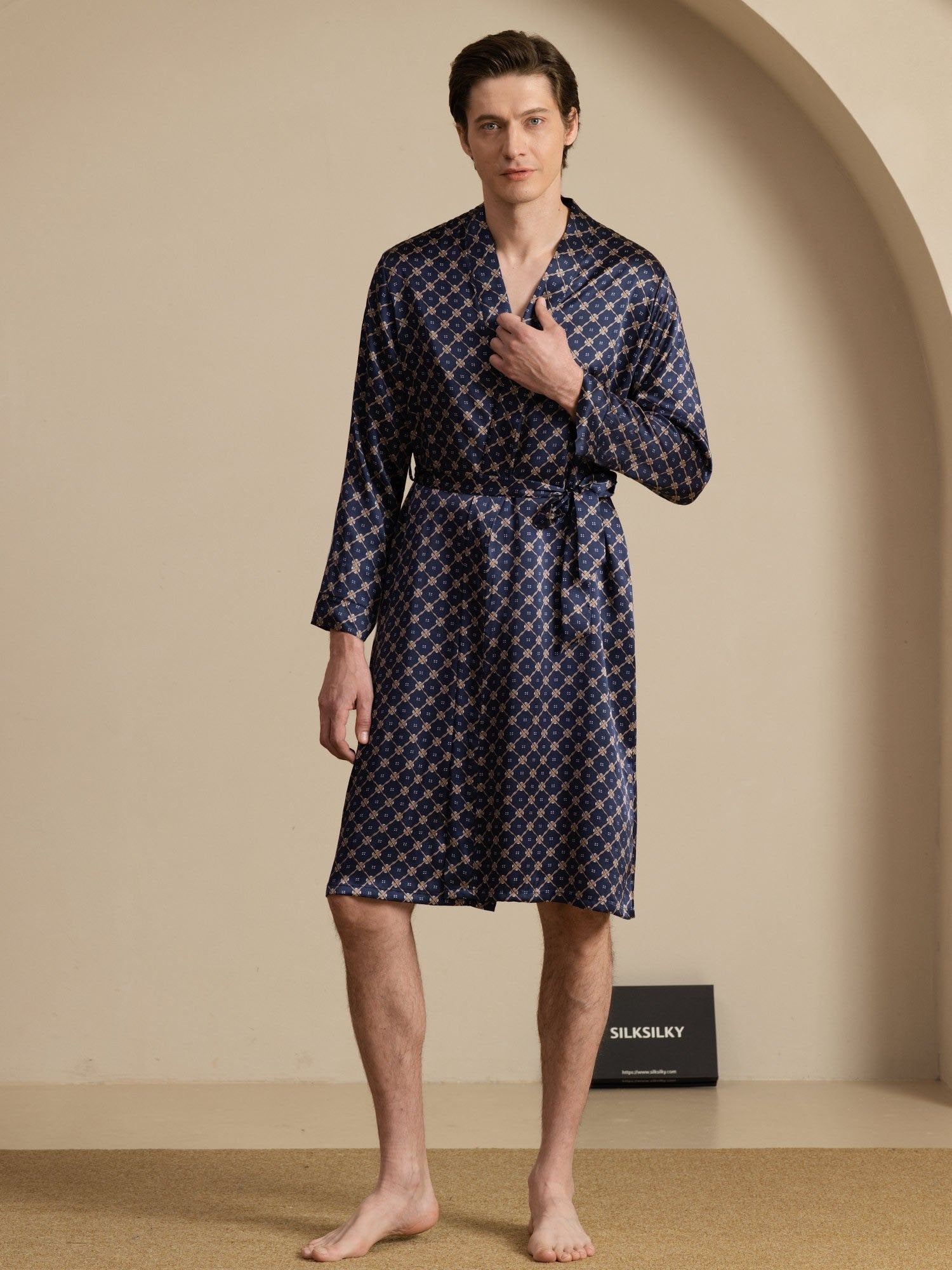 [Marin Kedja] SilkSilky-SE Long Sleeve Herr Morgonrock 002