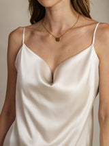 [Ljusgrå] SilkSilky-SE Spaghetti Strap Cowl Neck Cami Toppar 005