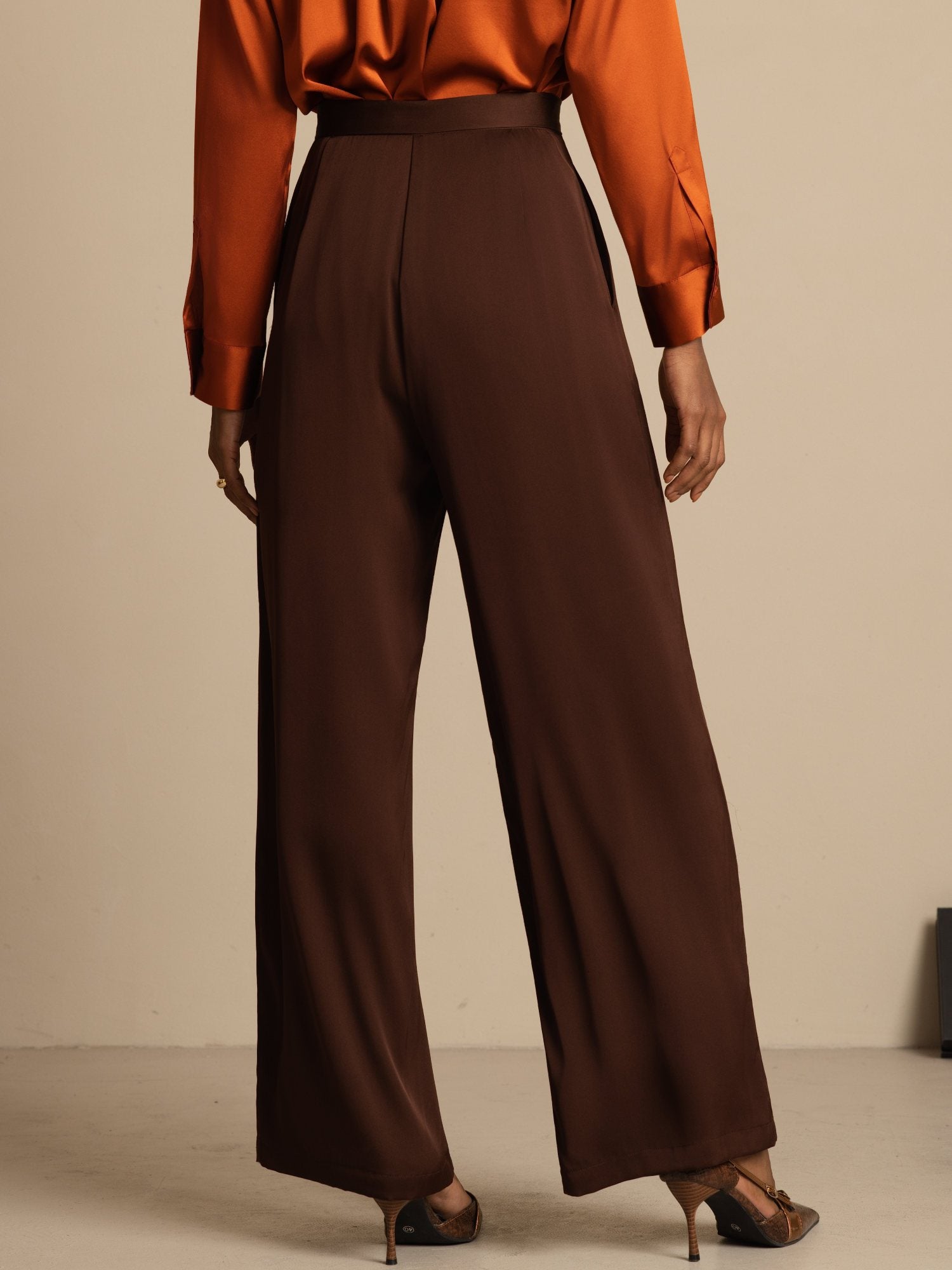 [MörkChoklad] SilkSilky-SE 19Momme Silke Womens Pants 004