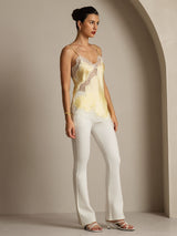 [Ljusgul] SilkSilky-SE Spaghetti Strap V Neck Cami Toppar 009