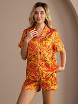 [Orange Hund] SilkSilky-SE Short Sleeve Lapel Collar Dam Pyjama 004