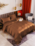 SilkSilky SE 19Momme Rent Silke Bedding Set Kaffe 001