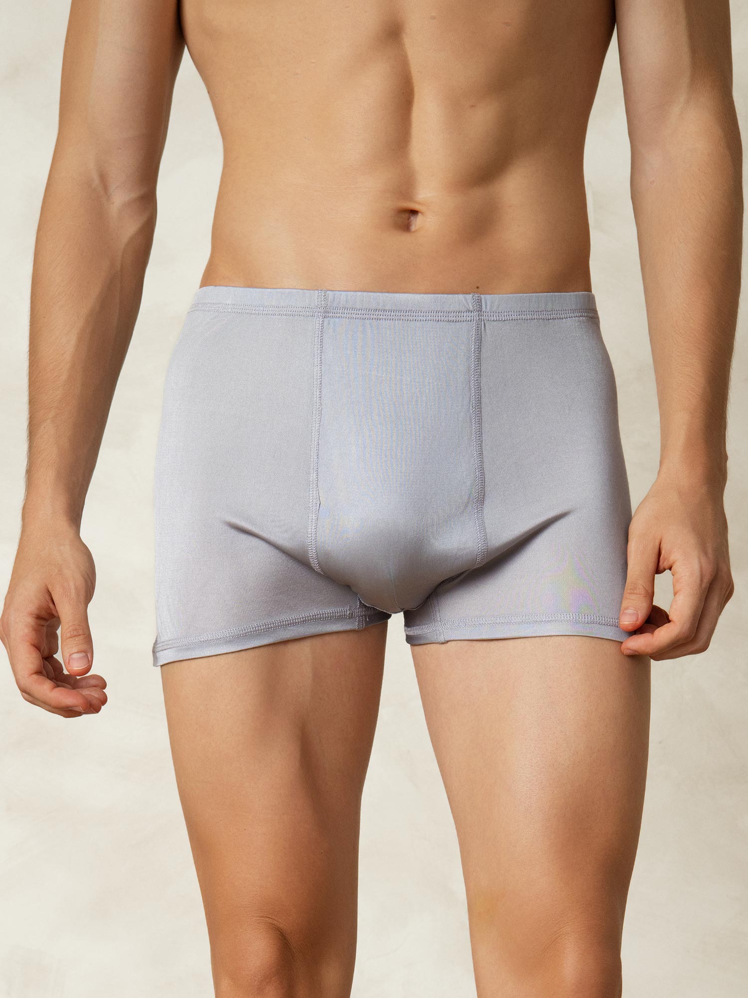 [Grå] SilkSilky-SE Silke Stickad Mens Underwear 003