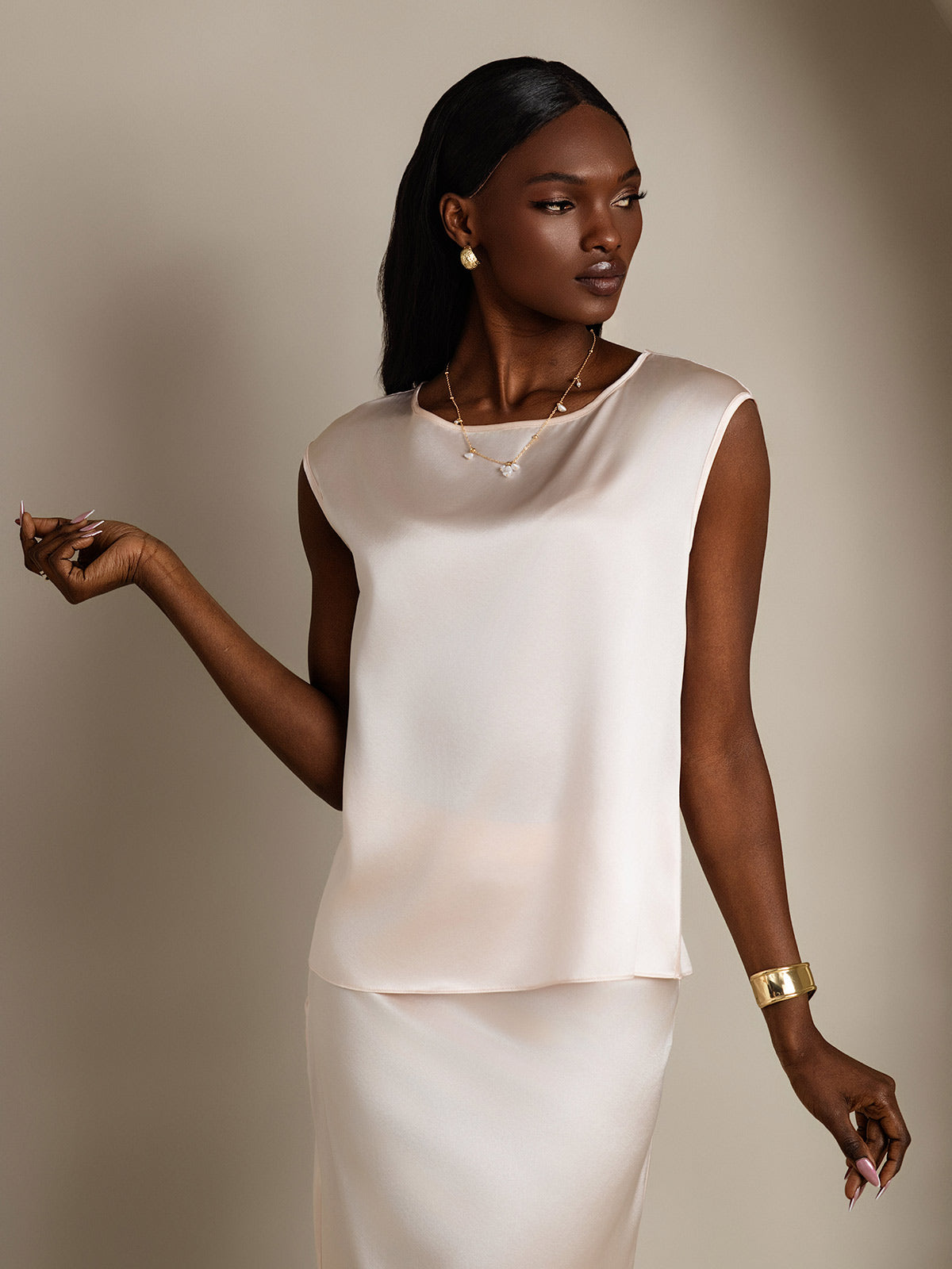 [Rosa] SilkSilky-SE 19Momme Silke Womens T-Shirt 005