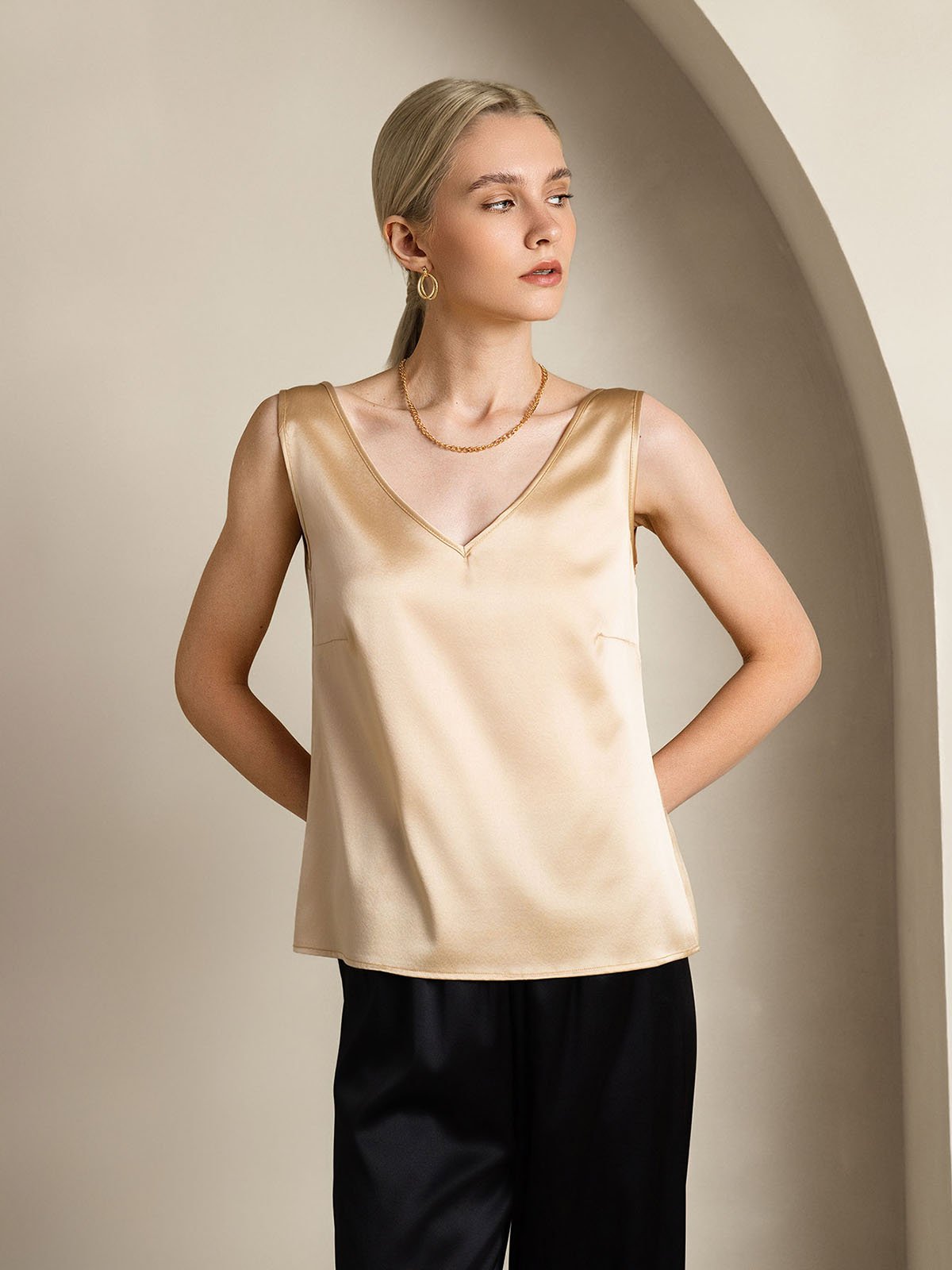 [Champagne] SilkSilky-SE 19Momme Silke Camisoles 003