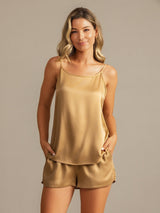[Tan] SilkSilky-SE 19Momme Silke Spaghetti Rem Camisole Set 007
