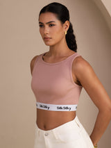 [Rosa] SilkSilky-SE Sleeveless Crew Neck Cami Toppar 005